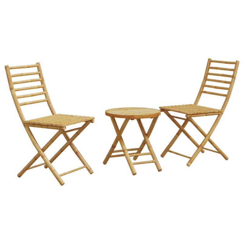 Zestaw mebli ogrodowych bistro WaszeMeble bambus beżowy składany WM-3278533 1 kpl