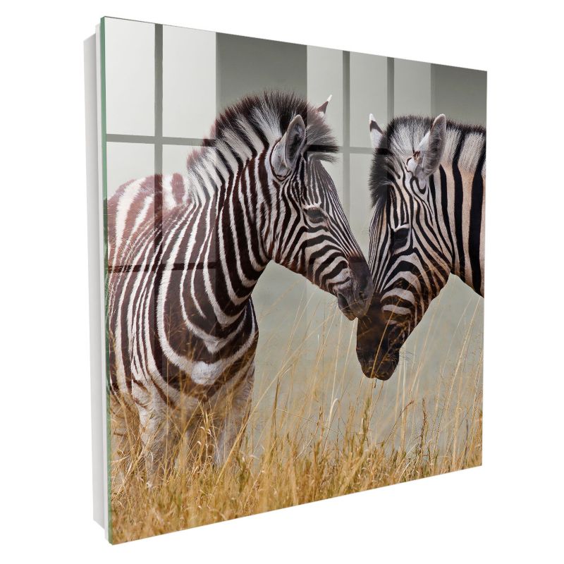 Skrzyneczka Na Klucze Tulup 30x30 cm Zebry razem - Biała - Otwierana na prawo 1 szt.