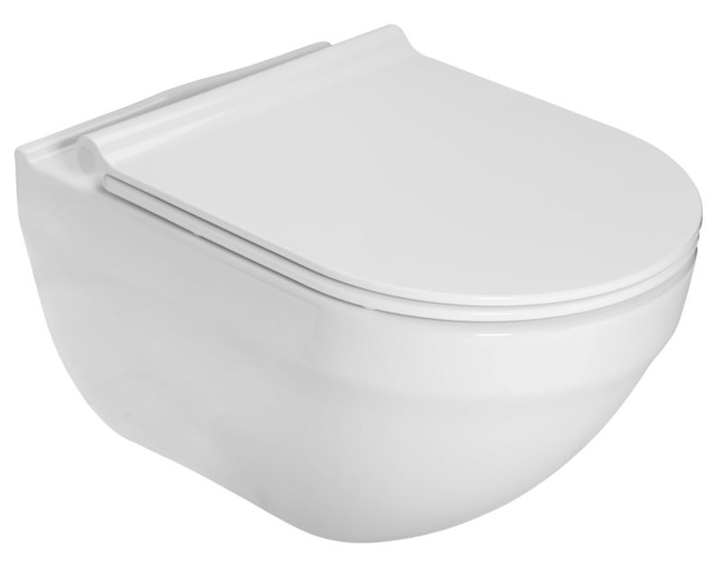 Miska WC Roca Hebe wisząca Rimless z deską wolnoopadającą slim biała 1 szt.
