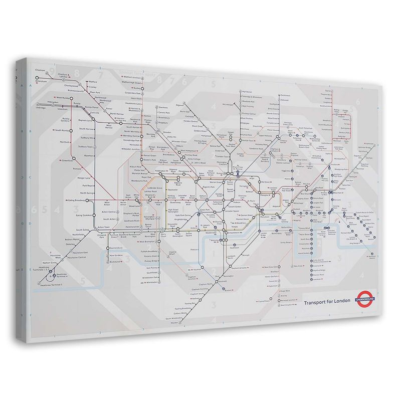 Obraz na płótnie Feeby Londyn underground - plan linii metra 30x20cm 1szt