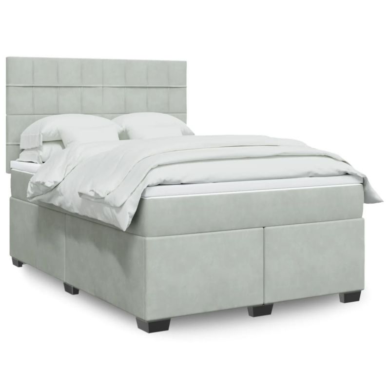 Łóżko kontynentalne WaszeMeble 160x200 cm jasnoszare WM-3290954 1 szt.