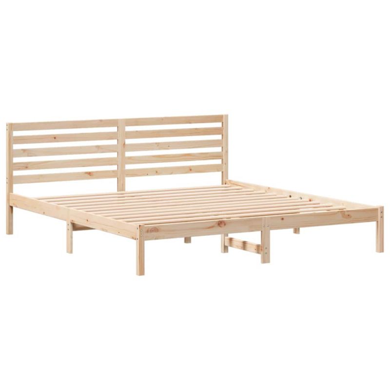 Łóżko z mracem drewniane WaszeMeble 200x200 cm brązowy WM-872275 1 szt.