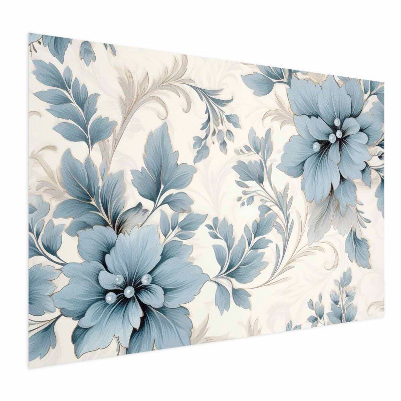 Plakat Artgeist Turkusowe retro kwiaty 60x40 cm bez ramy bez marginesu 1 szt