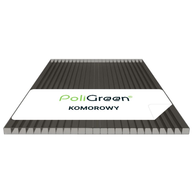 Płyta poliwęglan komorowy PoliGreen Dymny (szary) multiwall 1200x700/10 mm - 0,84 m² - 1 szt