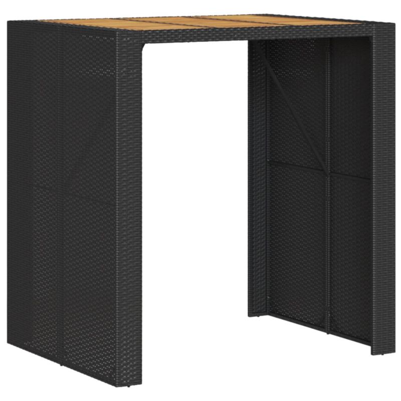 Stolik barowy ogrodowy WaszeMeble z technorattanu czarny WM-368696 1 szt.