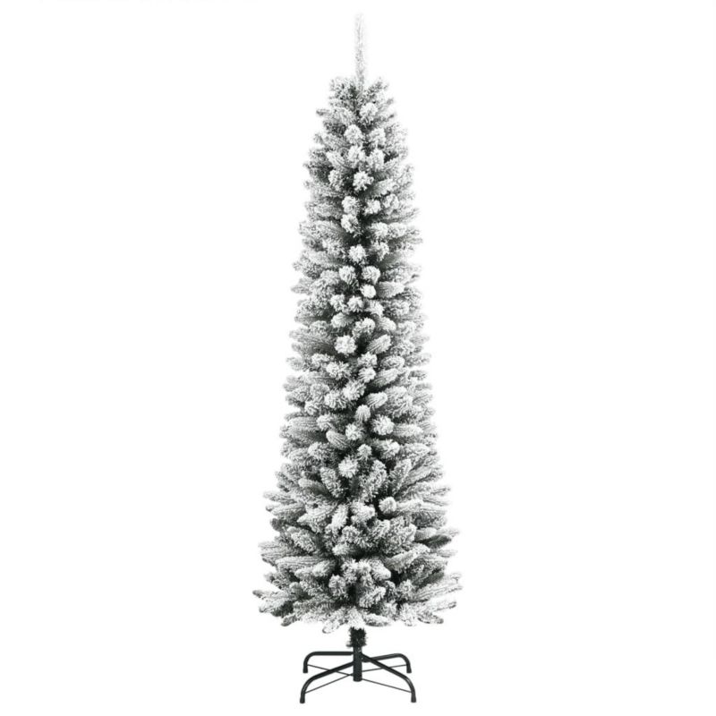 Choinka sztuczna VidaXL smukła pokryta śniegiem 210 cm biały 1 szt.