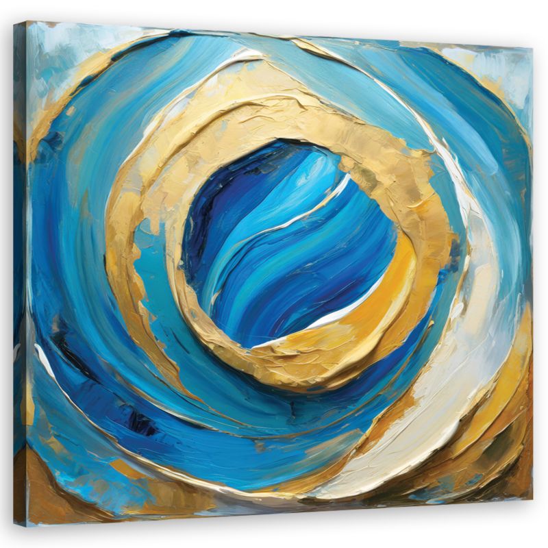 Obraz do salonu Feeby Niebieska Abstrakcja z imitacją tekstury 50x50cm 1szt