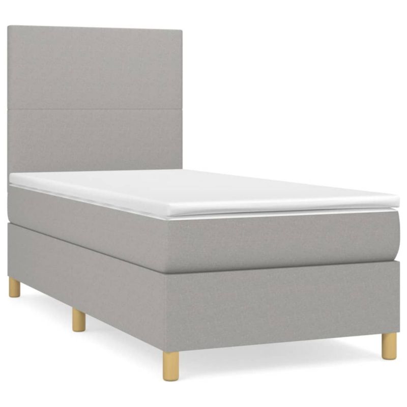Łóżko kontynentalne WaszeMeble 90x190 cm jasnoszare WM-3142137 1 szt.