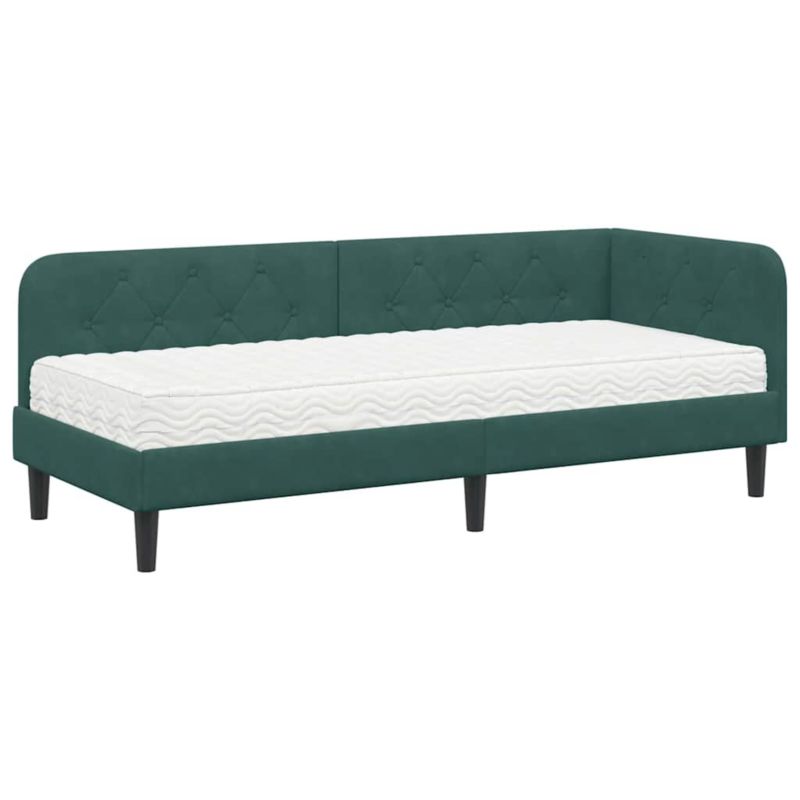 Łóżko Tapicerowane WaszeMeble z Materacem 80x200 cm Zielone WM-3394136 1 szt.