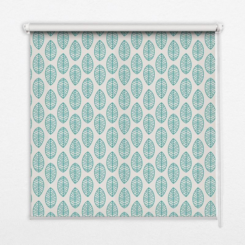 Roleta Dekoracyjna Tulup 120x140 cm Niebieskie Listki Montaż do ściany/sufitu 1 szt.
