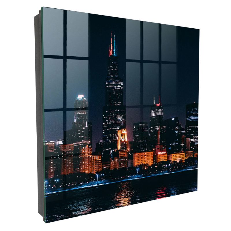Organizer Na Klucze Tulup 30x30 cm Nocne miasto 1 - Czarna - Otwierana na prawo 1 szt.
