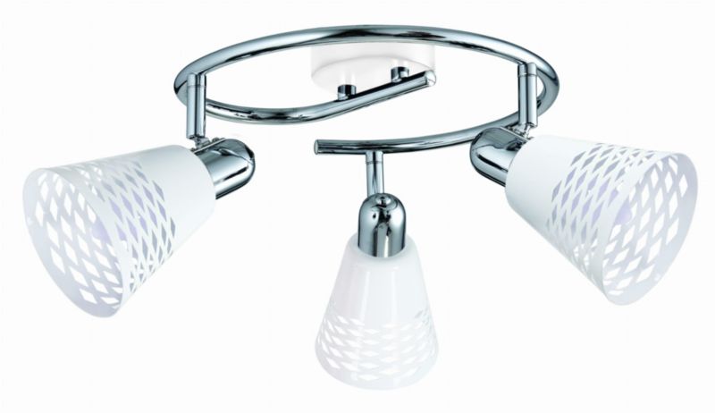Lampa sufitowa wisząca Candellux Discovery chromowana biała wym: 19 x 50 x 50 cm 3xE14 x 40W 1 szt.