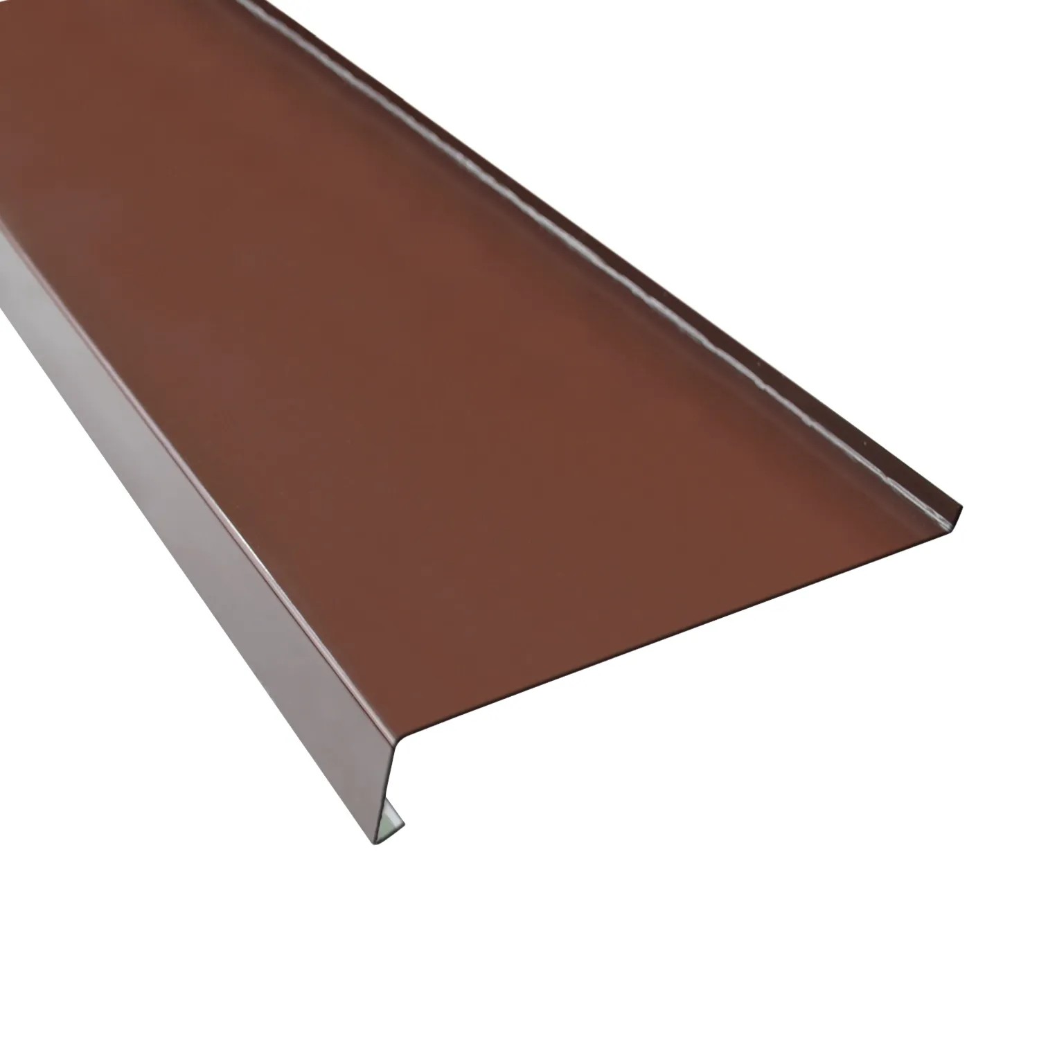Parapet zewnętrzny stalowy brązowy, 120 cm x 25 cm x 4,5 cm