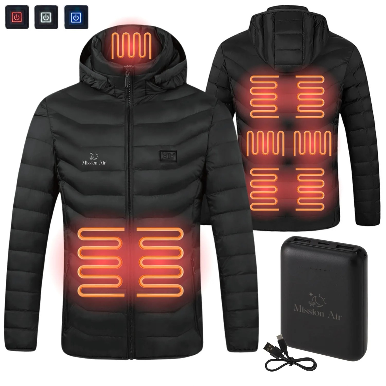 Mission Air Kurtka podgrzewana E-JACKET roz. 3XL + powerbank