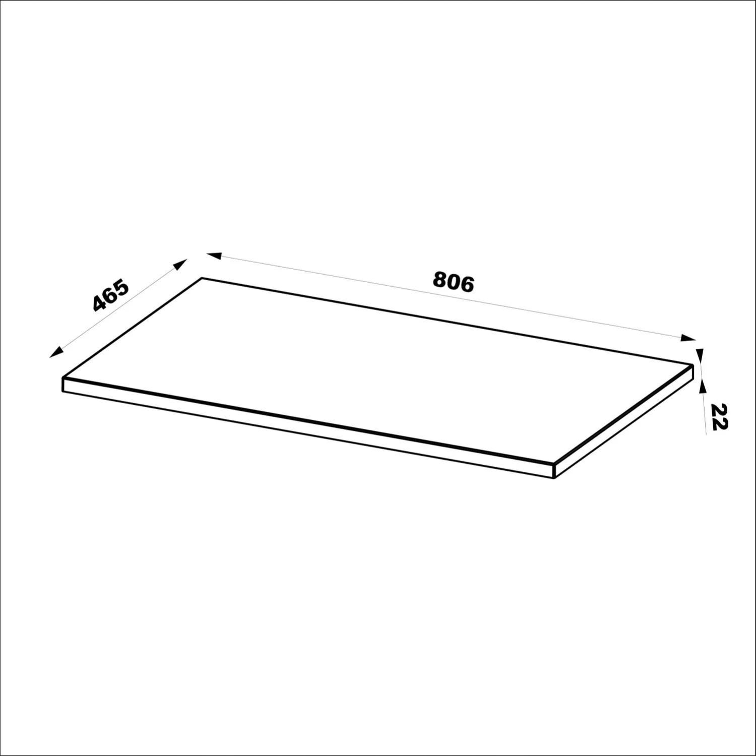 Blat Łazienkowy 80cm Antracyt 81x2x47