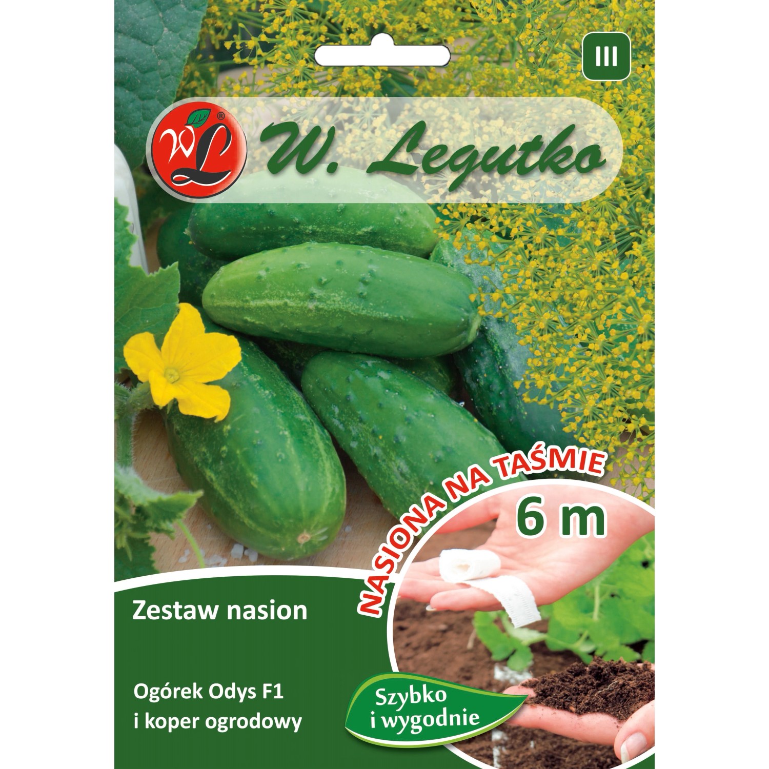 Zestaw nasion ogórek i koper na taśmie - 6 m