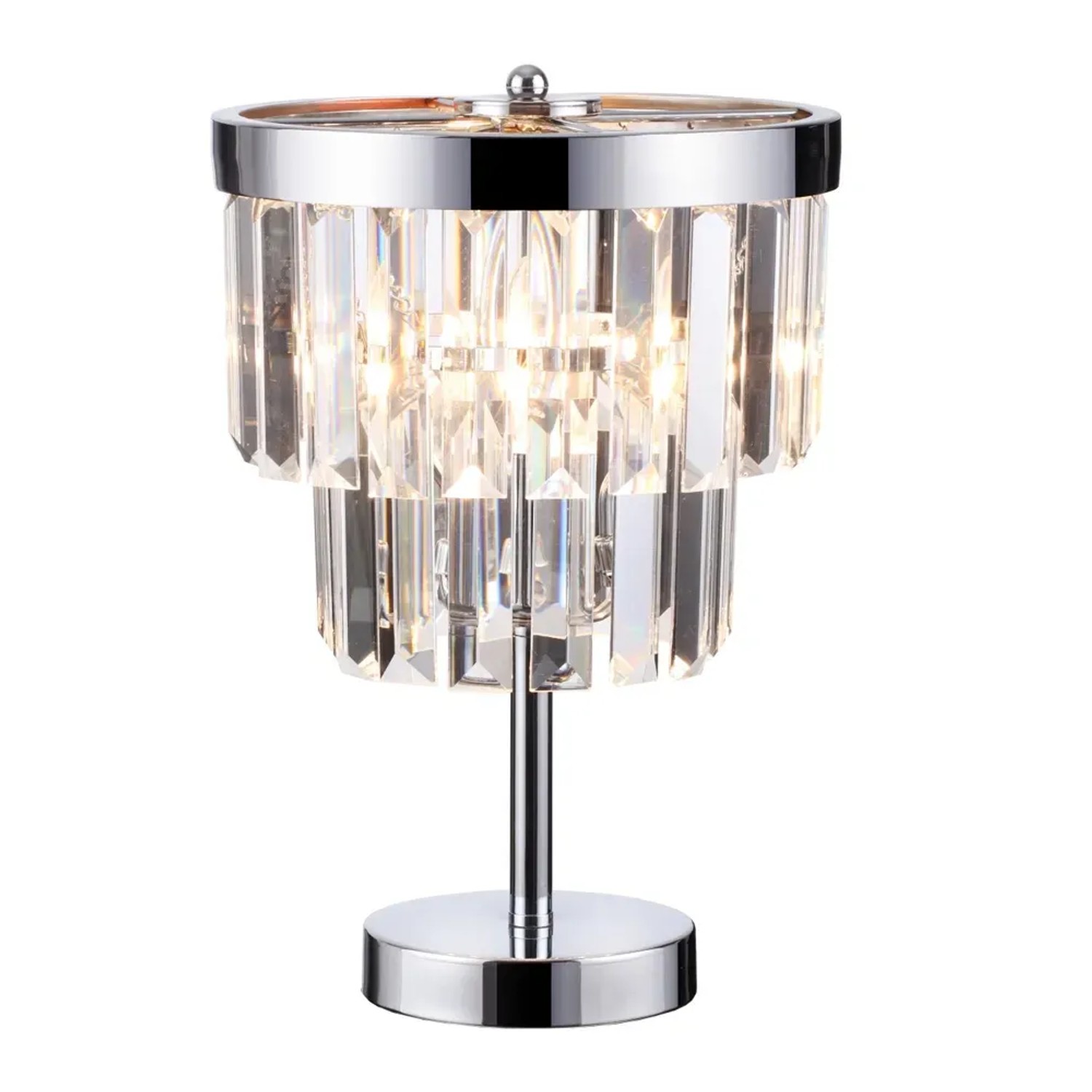 Light Prestige Lampa stołowa VETRO 1xE14 60W chrom+kryształki