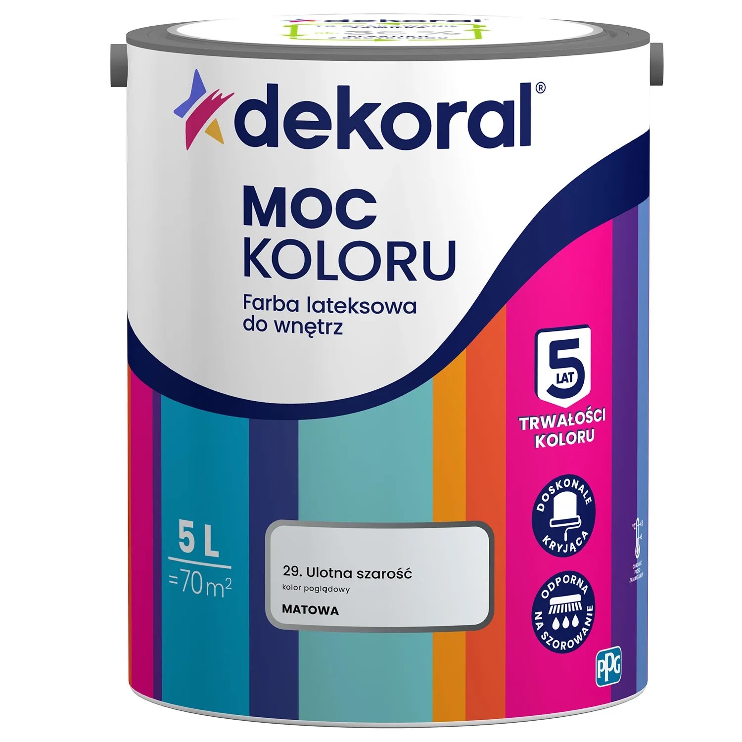 Dekoral Moc Koloru farba lateksowa ulotna szarość 5 l