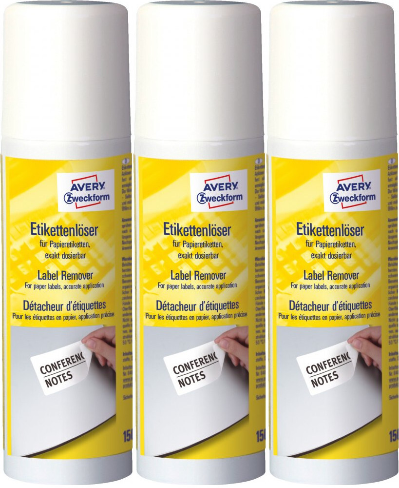 3x Spray do usuwania etykiet Avery Zweckform, 150ml