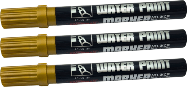 3x Pisak wodny Snowman Water Paint, okrągła, 1.5-3.0mm, złoty