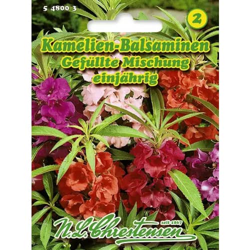 1 pac, Balsamină cu flori de camelie, mix multicolor - Semințe: Mod de ambalare: 1 pac