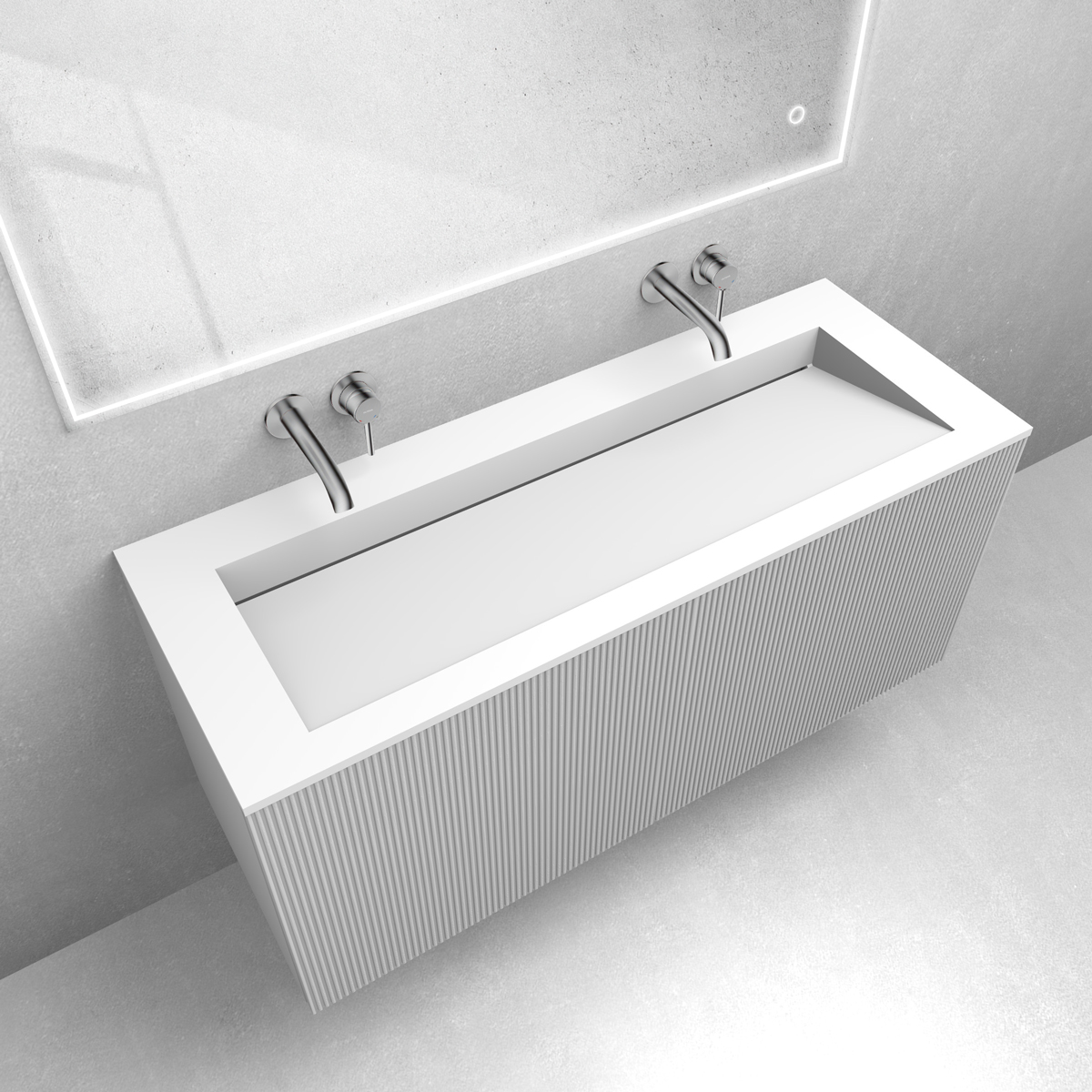Zestaw Oltens Lun Rilla szafka podumywalkowa 120 cm z umywalką Stila LavaForm biały mat 68755000 - Wysyłka w 24h