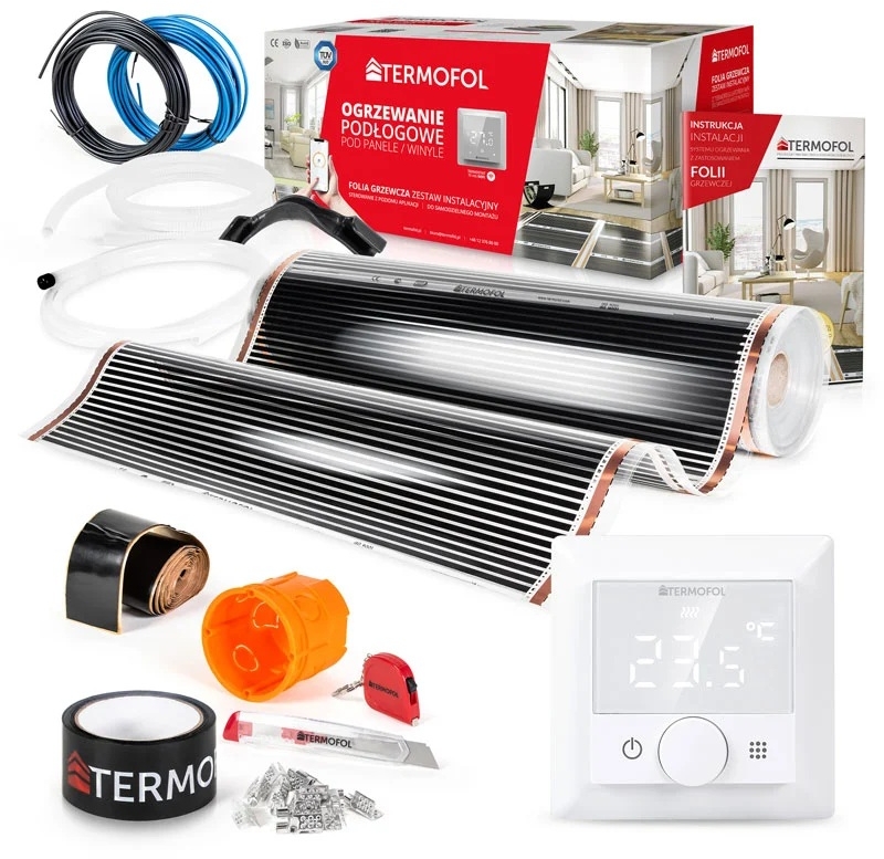 Termofol TF folia grzewcza 20 m2 80W/m2 z akcesoriami i termoregulatorem TF-H5 białym TF310.80.H5.200