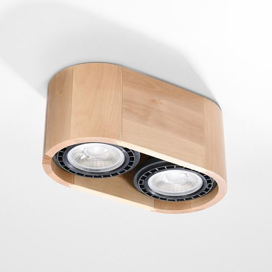 Sollux Lighting Basic lampa podsufitowa 2x40W drewno naturalne SL.0914