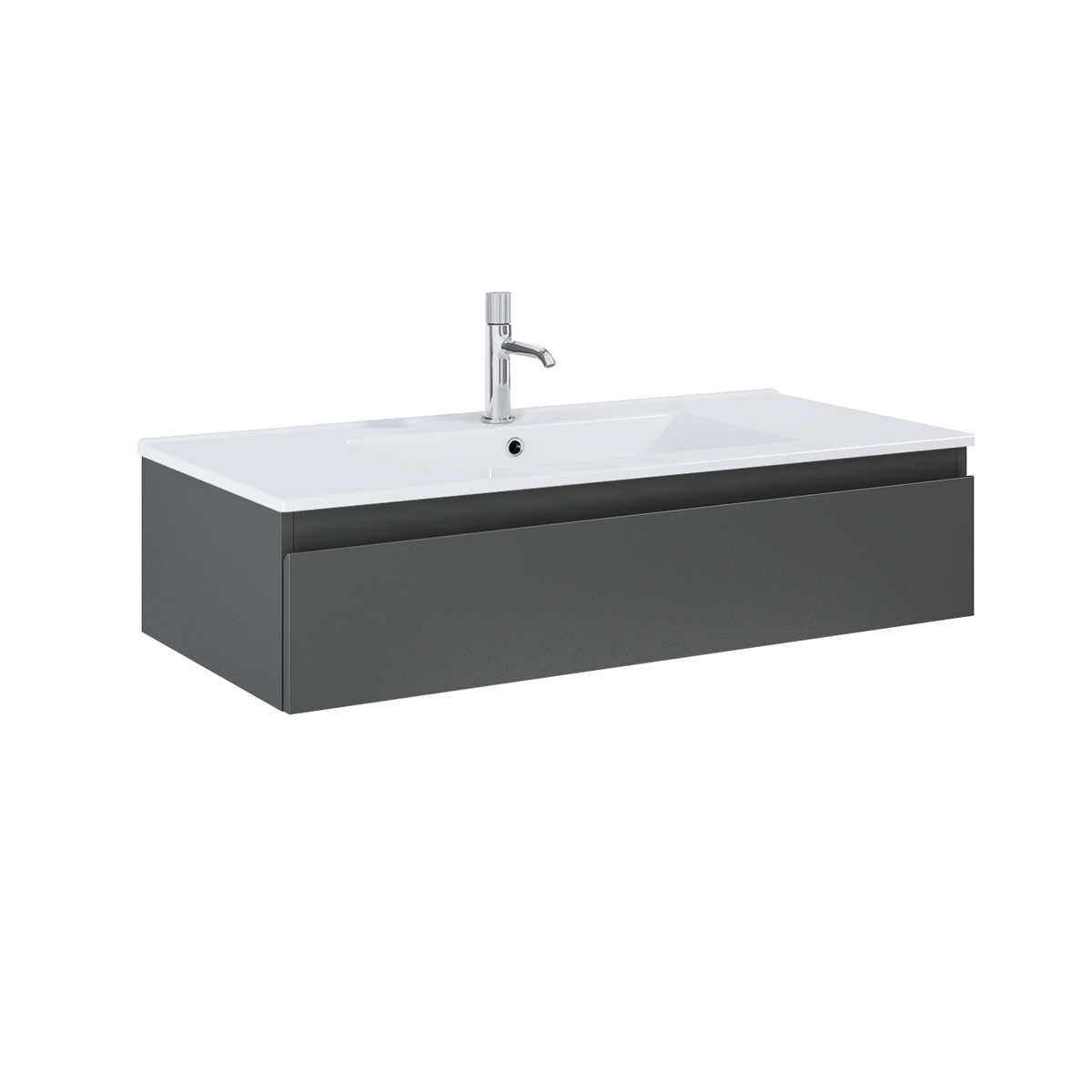 Oltens Vernal umywalka z szafką 100 cm biały/grafit mat 68008400 - Wysyłka w 24h