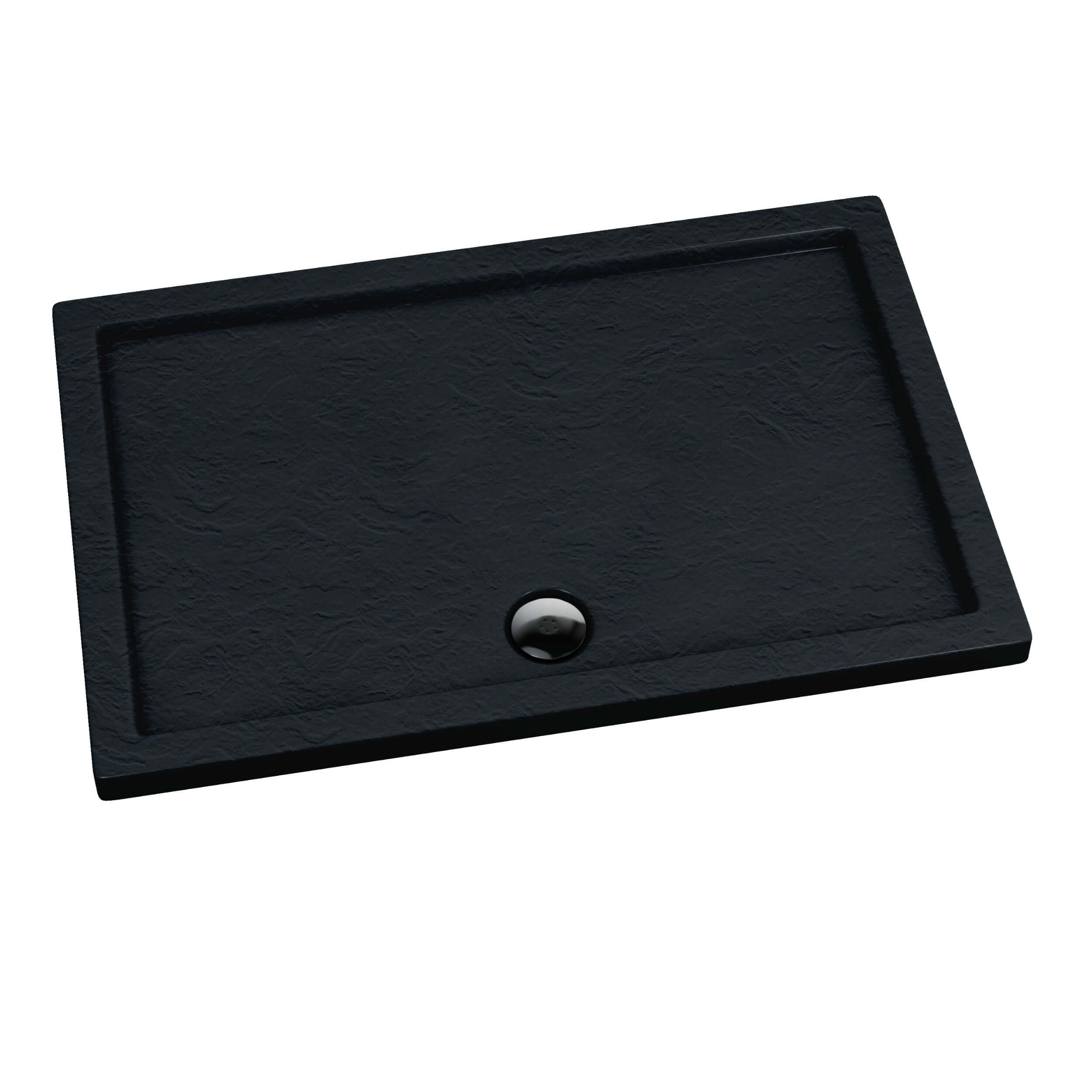 Schedpol Caspar Black Stone brodzik prostokątny 160x70 cm czarny 3.2256/C/ST