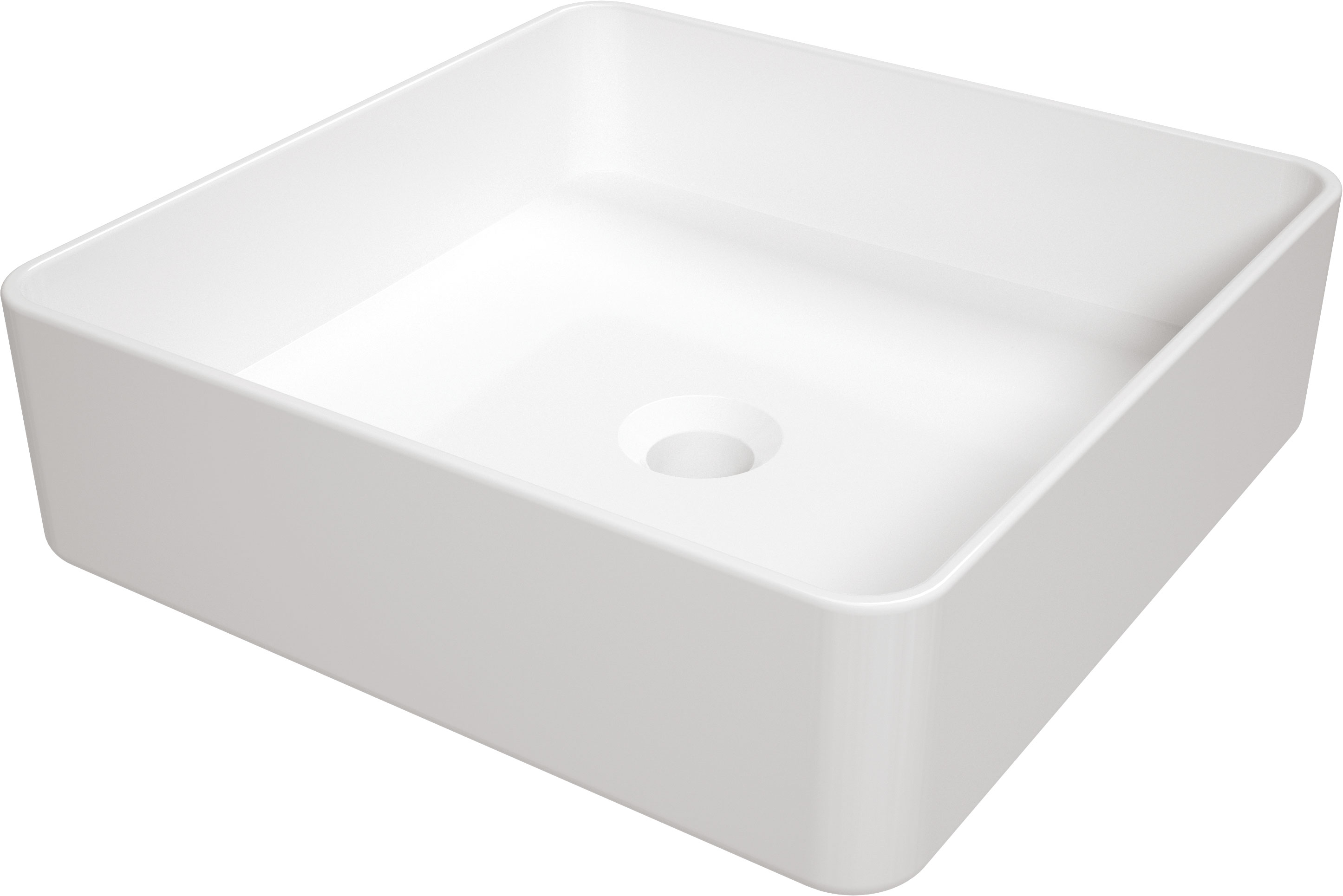 Deante Square umywalka 40,5x40,5 cm kwadratowa nablatowa biała CGS_6U4S - Wysyłka w 24h
