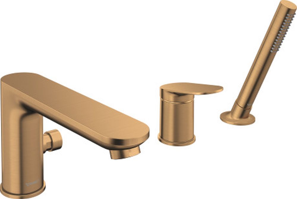Duravit Wave bateria wannowo-prysznicowa 3-otworowa brąz szczotkowany WA5260000004