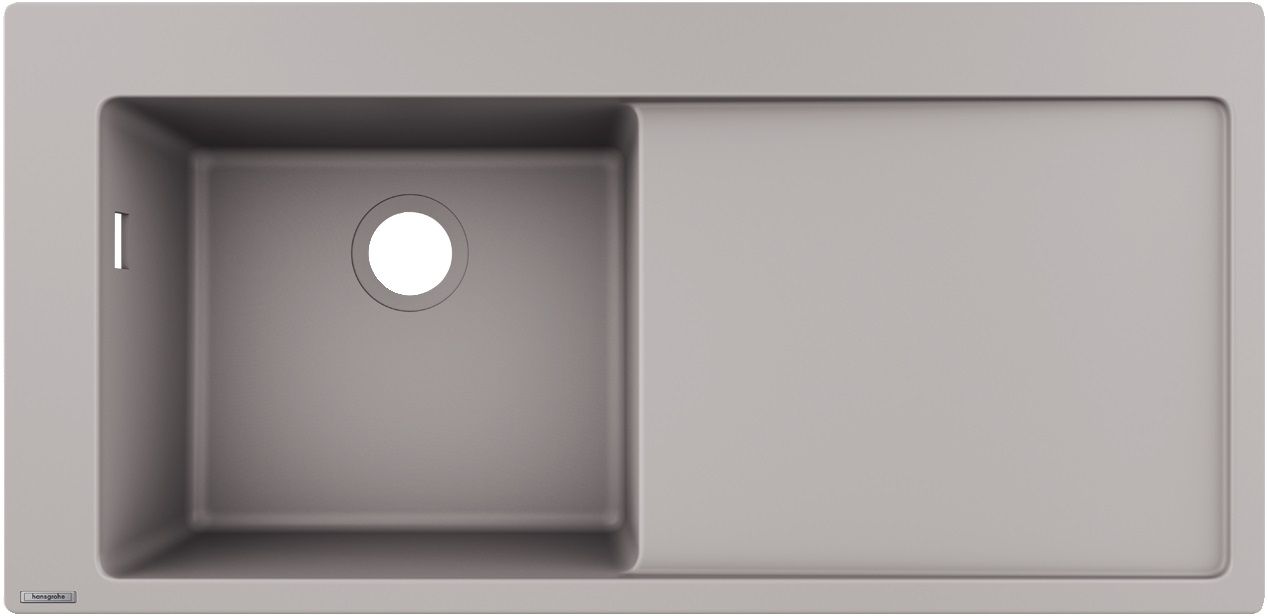 Hansgrohe S 51 zlewozmywak granitowy 105x41,5 cm szary beton 43330380
