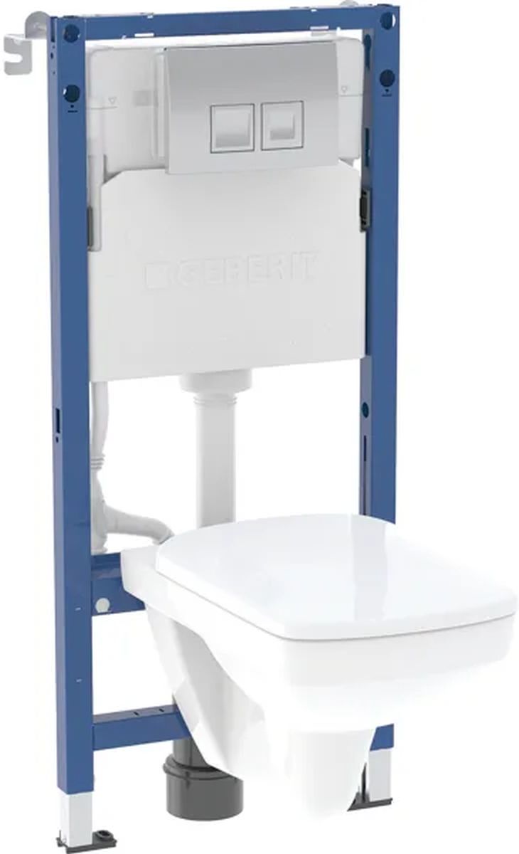 Geberit Duofix Basic Delta35 Selnova Square zestaw stelaż z miską, deską i przyciskiem 118.340.21.3 - Wysyłka w 24h