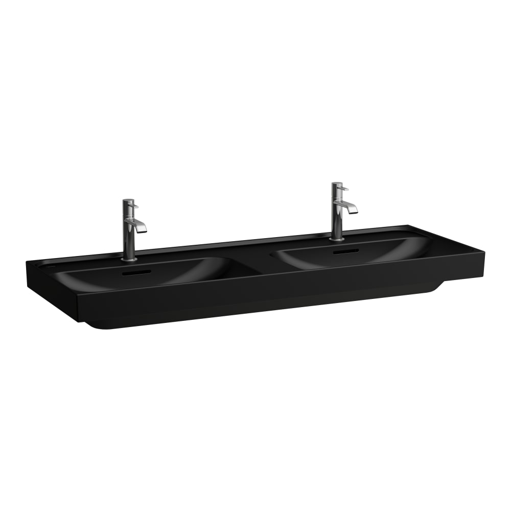 Laufen Meda umywalka 130x46 cm prostokątna ścienna-podwójna czarna H8141127161041