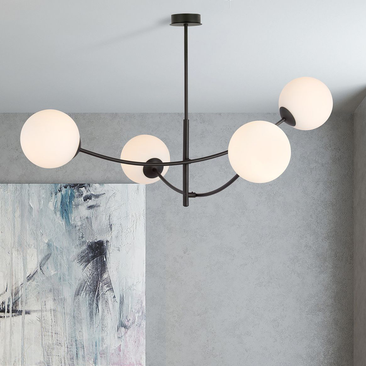 Emibig Hunter lampa podsufitowa 4x10 W czarna-opal 1102/4