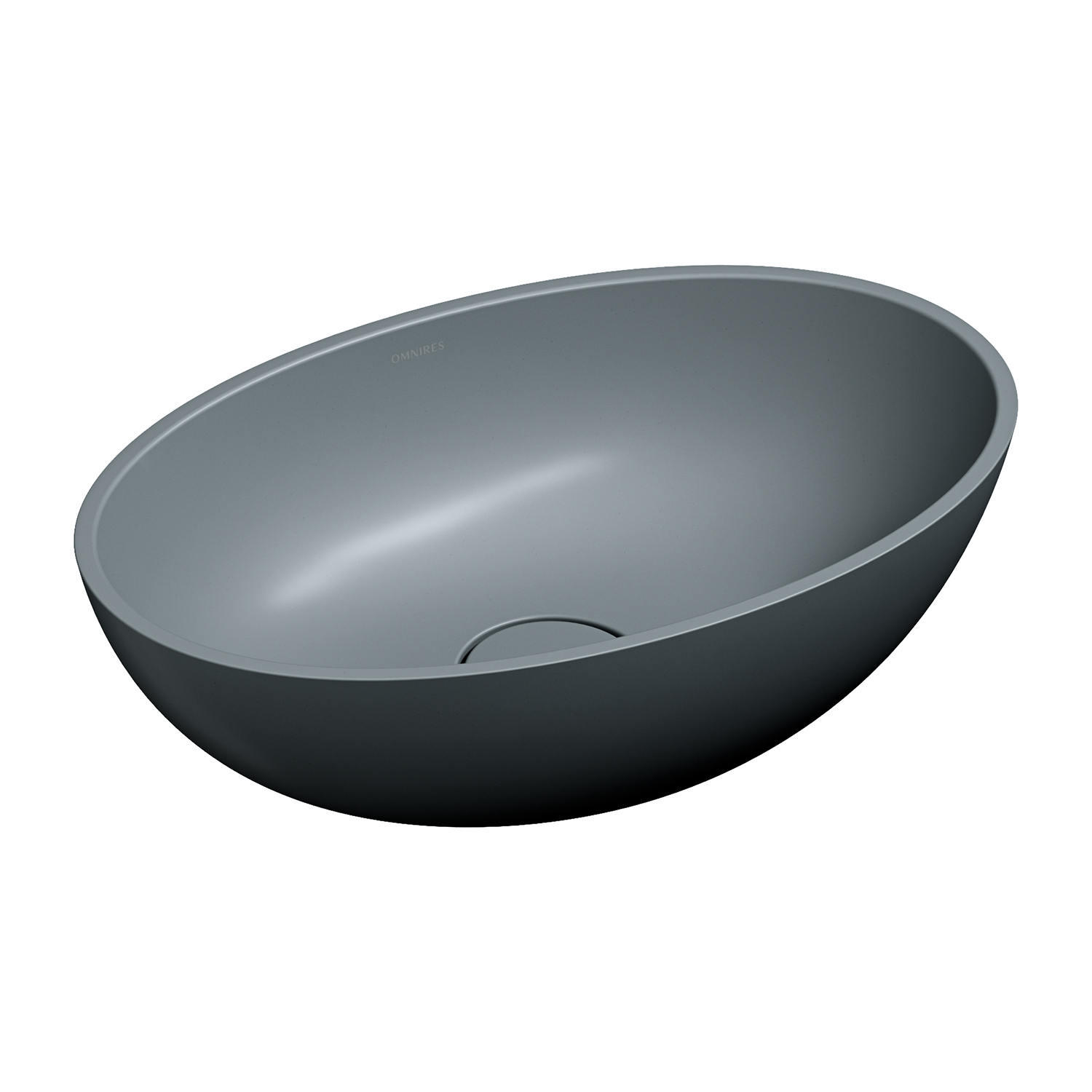 Omnires Shell M+ umywalka 50x32 cm owalna podblatowa ash grey mat SHELL500UNAG