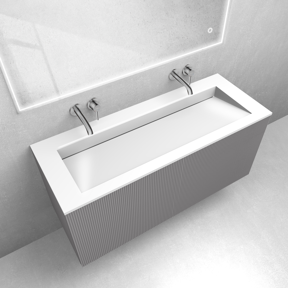 Zestaw Oltens Lun Rilla szafka podumywalkowa 120 cm z umywalką Stila LavaForm kaszmir/biały połysk 68754900 - Wysyłka w 24h