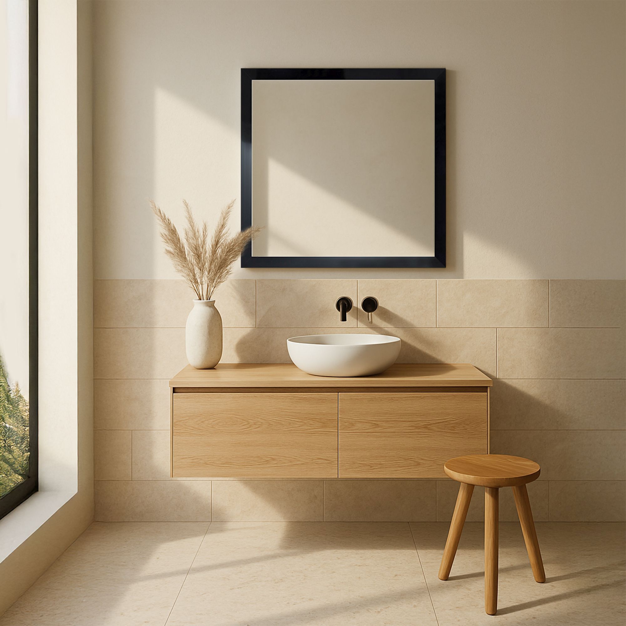 Ars Longa Slim lustro 157,8x57,8 cm prostokątne czarne SLIM50150-C