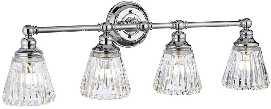 Quintiesse Keynes kinkiet 4x3 W polerowany chrom-przezroczysty QN-KEYNES4-BATH