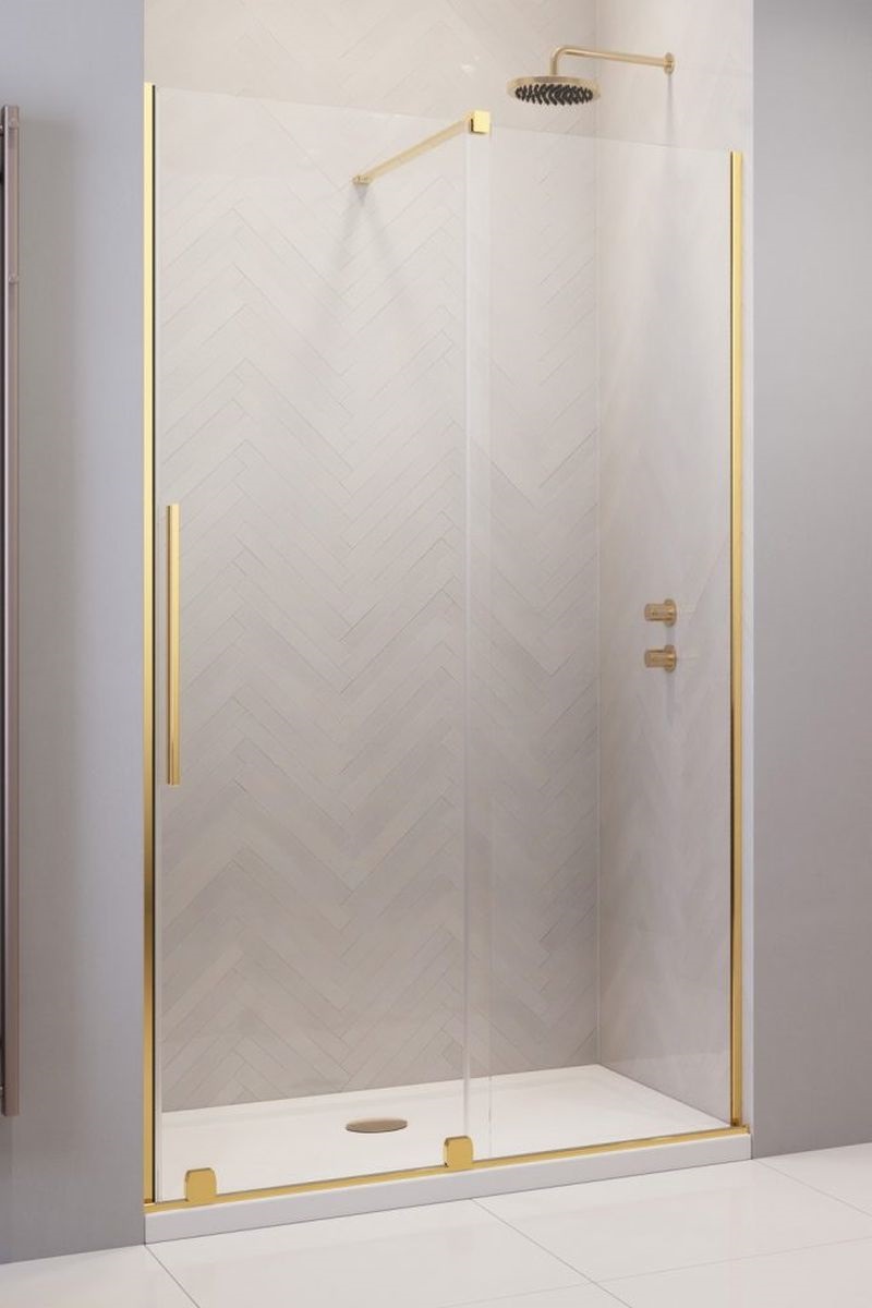 Radaway Furo Gold DWJ drzwi prysznicowe 57,2 cm prawe złoty połysk/szkło przezroczyste 10107572-09-01R