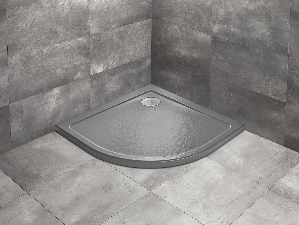 Radaway Doros A brodzik półokrągły 90x90 cm antracyt SDRA90900-1-64S