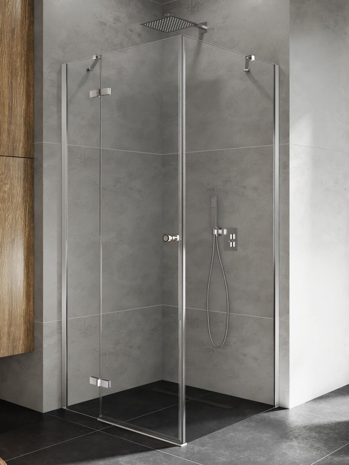 New Trendy Kalibra kabina prysznicowa 80x70 cm prostokątna lewa chrom połysk/szkło przezroczyste K-5001