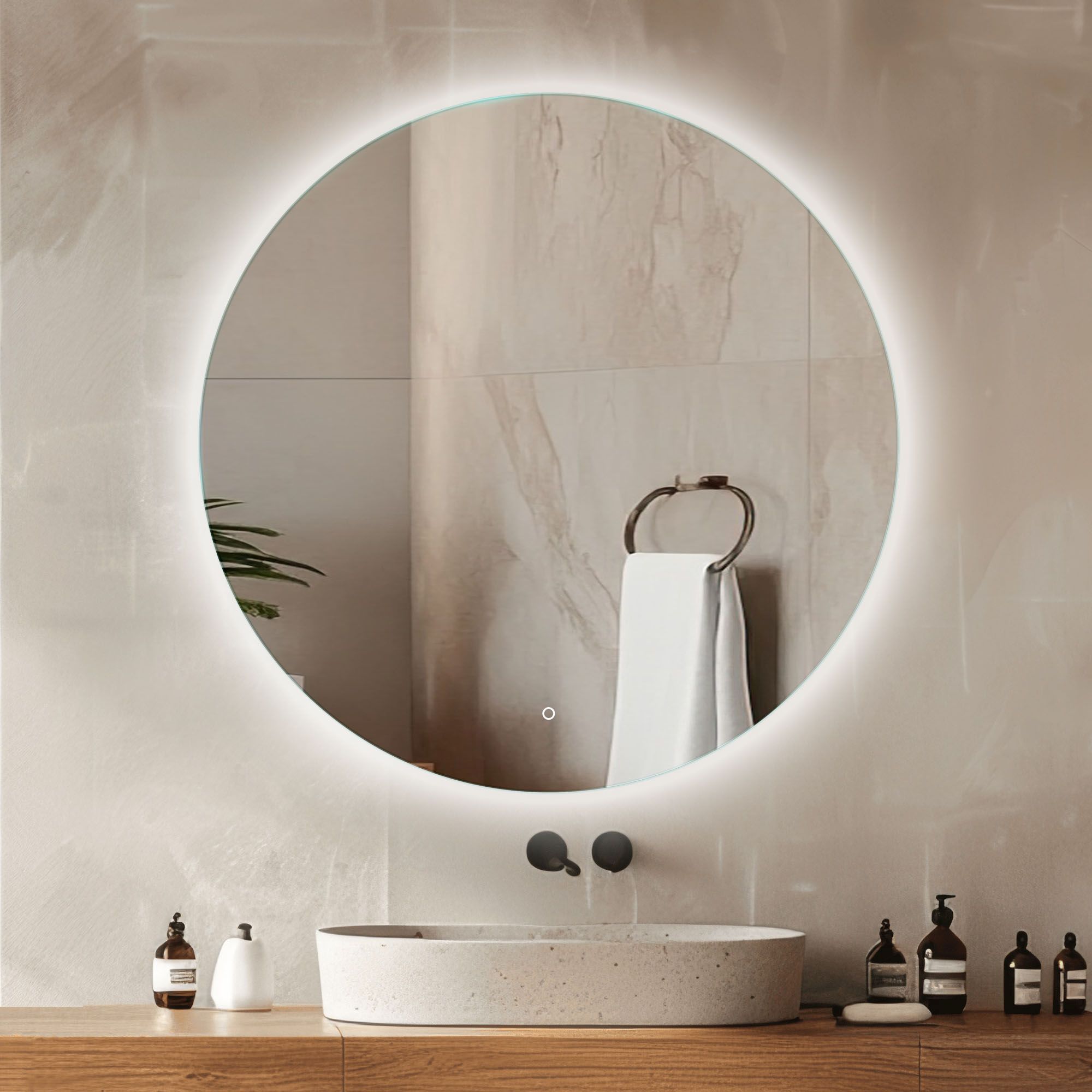 Venti Koło Led lustro 60 cm okrągłe z oświetleniem