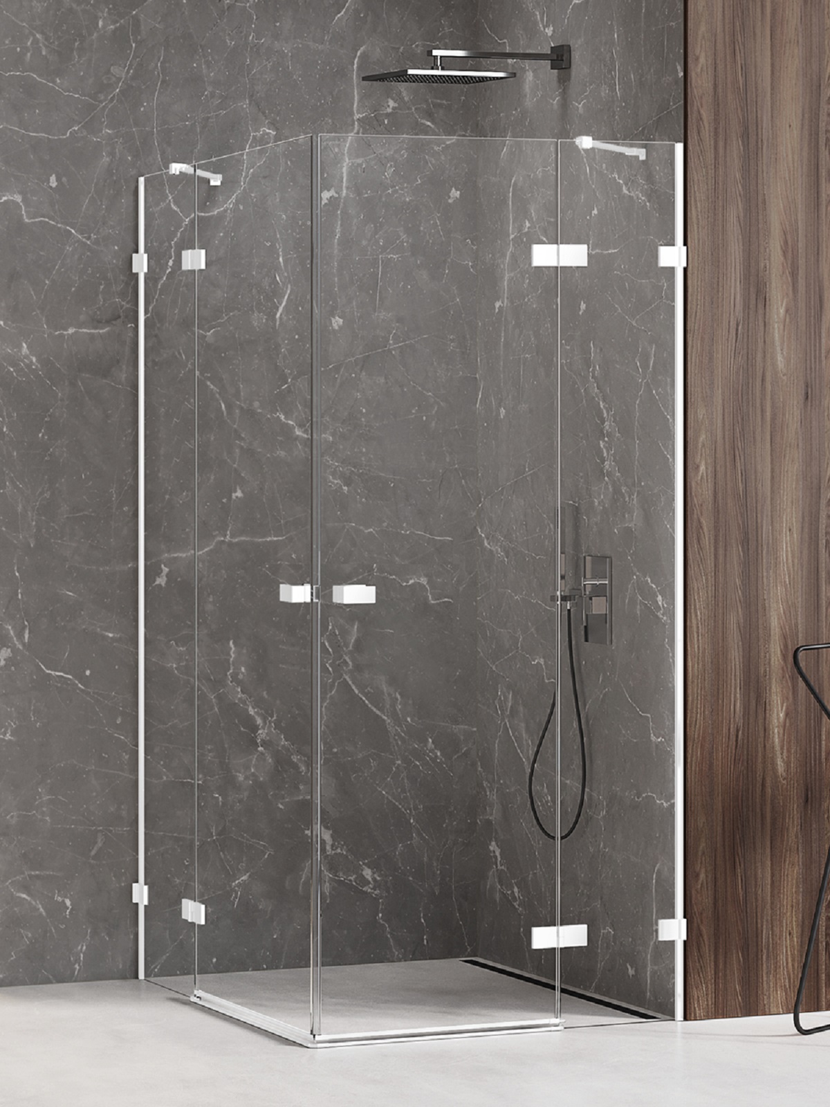 New Trendy Avexa White kabina prysznicowa 90x90 cm kwadratowa biały mat/szkło przezroczyste EXK-2827