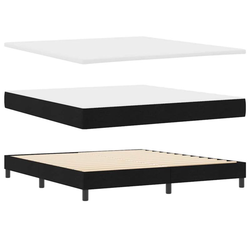 Łóżko z materacem WaszeMeble 180x200 cm Czarny tkanina WM-3339977 1 szt.