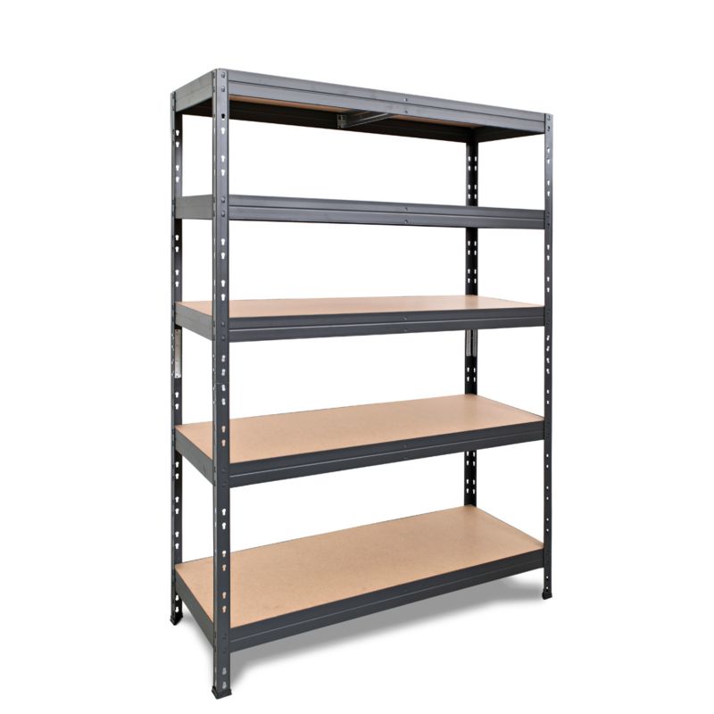Regał metalowy AR Shelving Rivet z 5 półkami HDF antacytowoszary 180x120x60 cm 250 kg 1 szt
