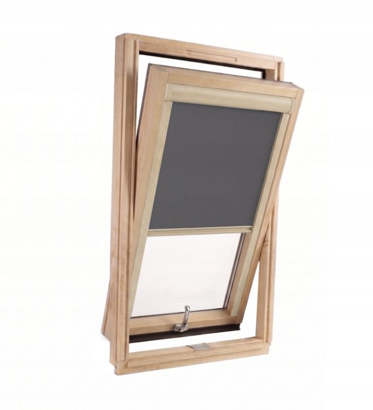 Roleta dachowa termiczna Dlaokna 100% zaciemniająca jasno szara 55x98 cm do okien fakro optilight 1 szt.