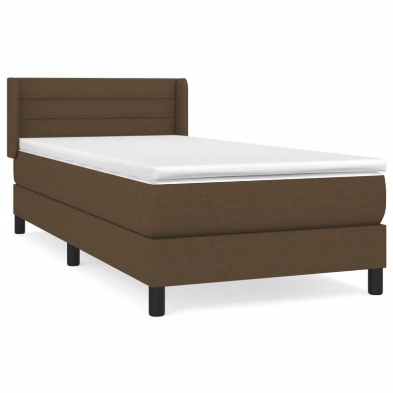 Łóżko z materacem WaszeMeble 100x200 cm Ciemny brąz tkanina WM-3129772 1 szt.