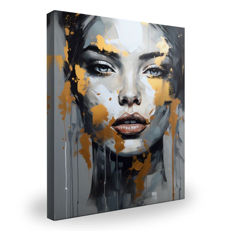 Obraz Muralo Złoty Twarz Usta 120x160 cm 1szt.